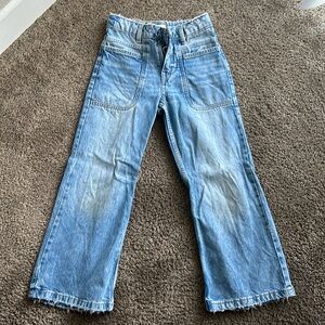 Zara girls distresswd wide leg jeans
